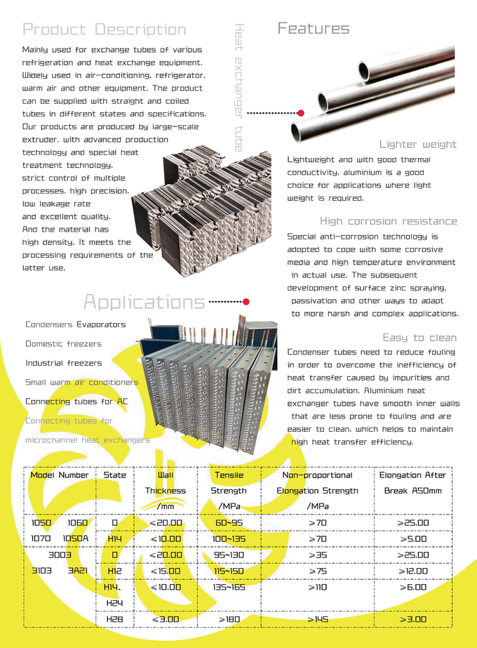 High Strength Aluminum Tubing Round Aluminum Tube Flat Plate Solar Collector 3003 H12 5