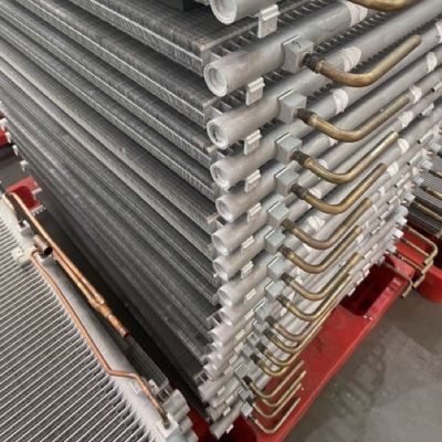 Parallel Flow Micro Channel Condenser Heat Exchanger AC Aluminum Fins Fin Width 23.5mm